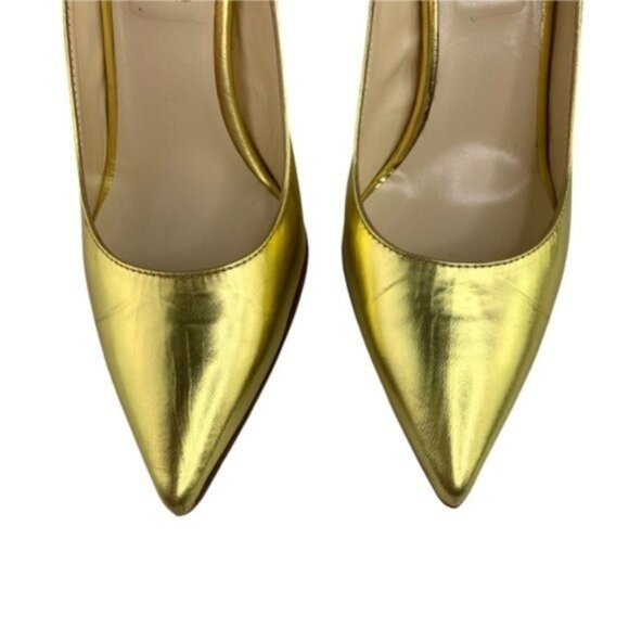 Butter Gold Metallic Pointy Toe Heels - Picture 6 of 8